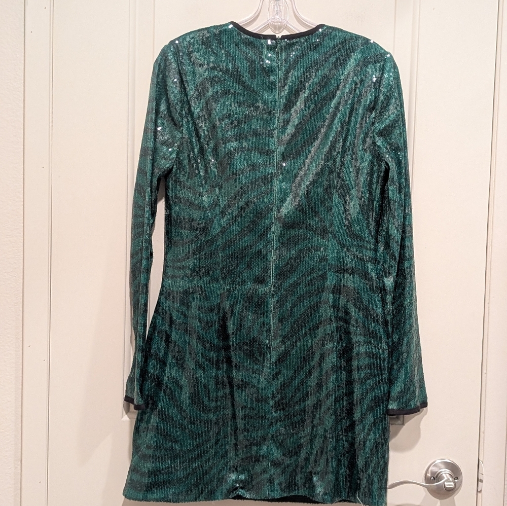 The Wof Gang Green Sequin Long Sleeve Dress - Picture 11 of 14